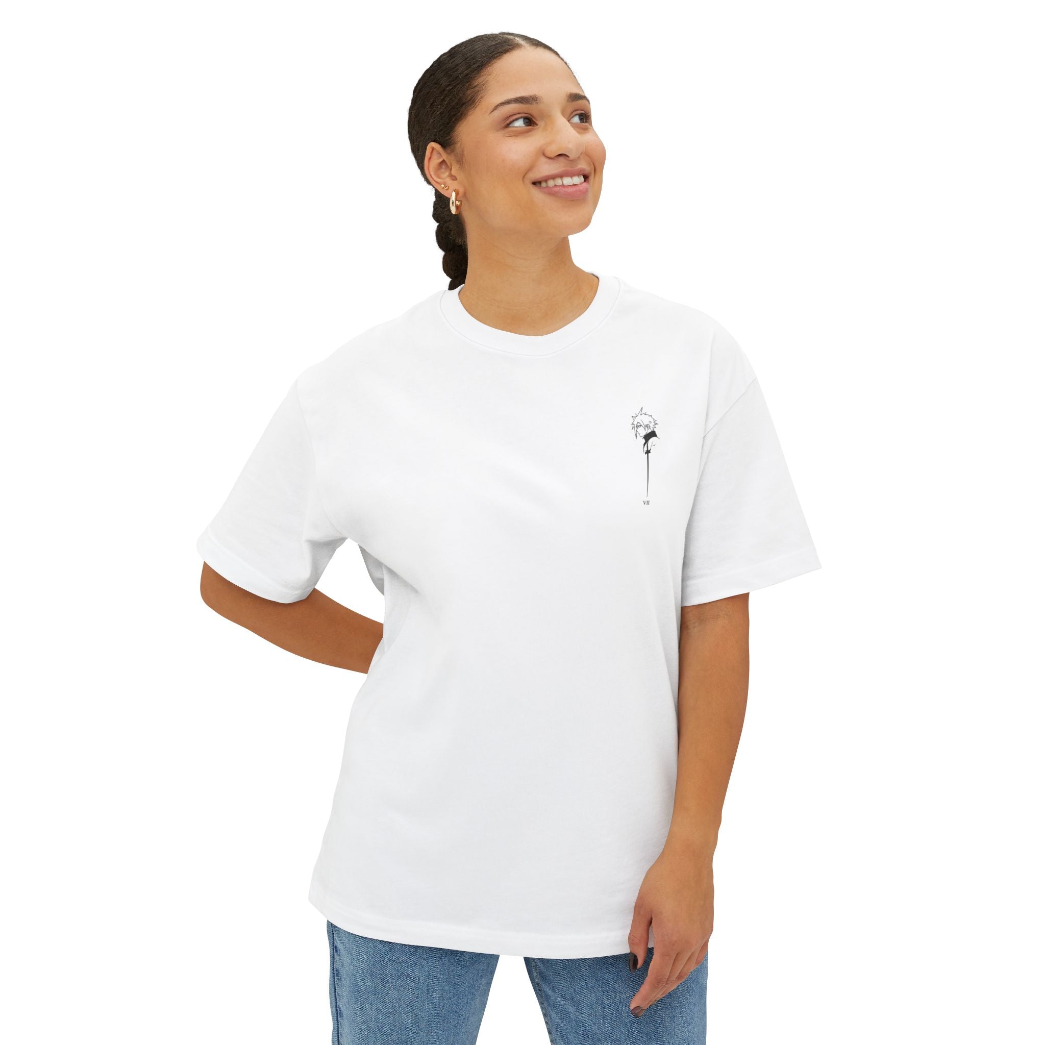 Boxy Tee — Minimal Anime Sword Silhouette Tee (VII)